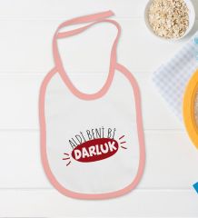 BK Kids Darluk Tasarımlı Pembe Bebek Body Zıbın ve Mama Önlüğü Hediye Seti-1