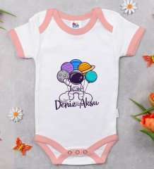 BK Kids Kişiye Özel Pembe Bebek Body Zıbın - Model 192