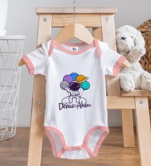 BK Kids Kişiye Özel Pembe Bebek Body Zıbın - Model 192