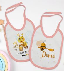 BK Kids Kişiye Özel İsimli 2’li Pembe Mama Önlüğü-6