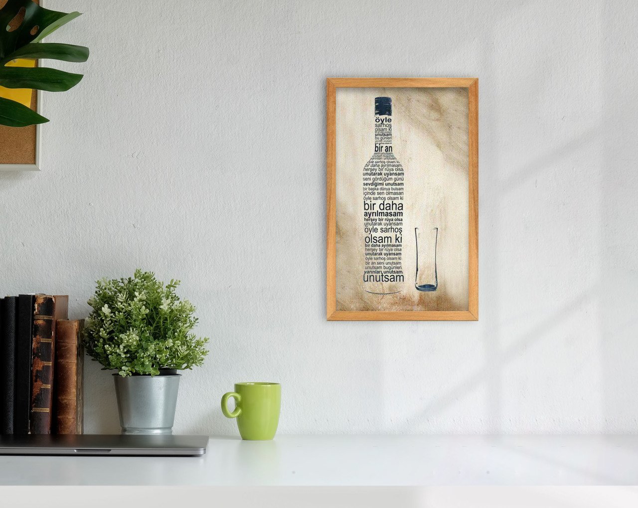 BK Home Rakı Tasarımlı Dekoratif Retro Ahşap Tablo-8