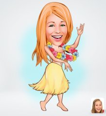 Kişiye Özel Kadın Dansçı Karikatürlü Sosyal Medya Dijital Profil Fotoğrafı - Model 1