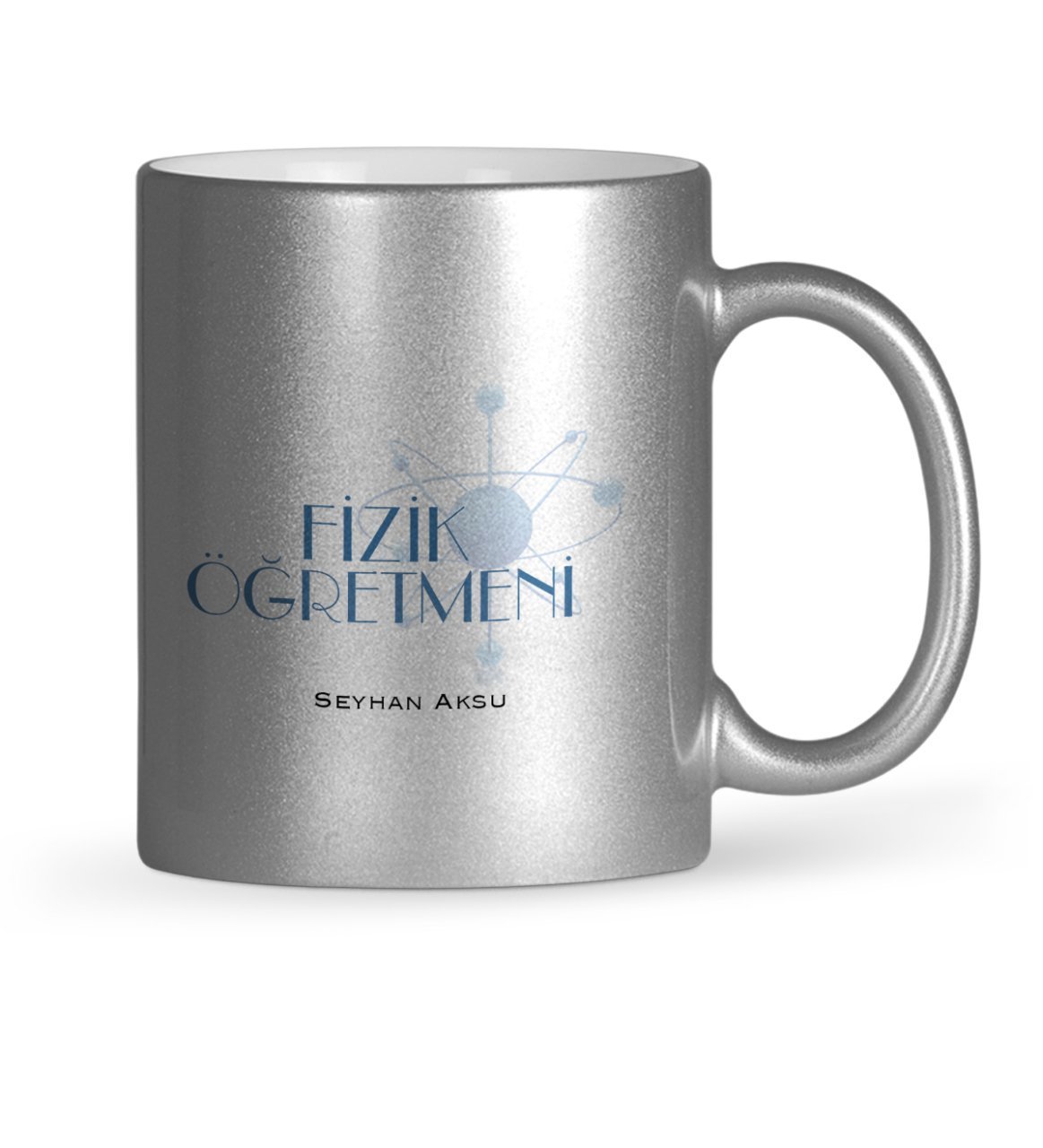 Kişiye Özel Fizik Öğretmeni Gümüş Yaldızlı Kupa Bardak - 1