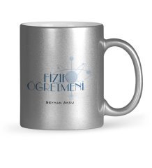 Kişiye Özel Fizik Öğretmeni Gümüş Yaldızlı Kupa Bardak - 1