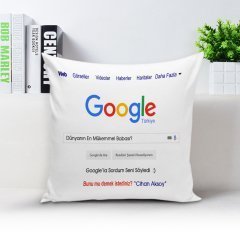 Kişiye Özel İsimli Google Dünyanın En Mükemmel Babası Beyaz Yastık Kılıfı