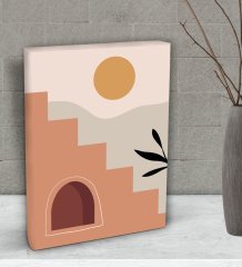 BK Gift Minimalist Landscape Tasarımlı Dekoratif Mini Kanvas Tablo 15x20cm-1