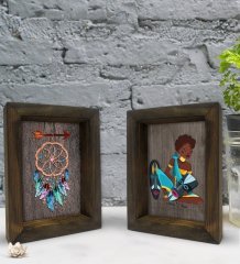 Bk Gift Dekoratif 2'li Doğal Masif Ahşap Çerçeve 15x20cm-81