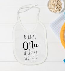 BK Kids Dikkat Oflu Tasarımlı Beyaz Bebek Body Zıbın ve Mama Önlüğü Hediye Seti-1