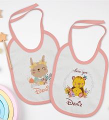 BK Kids Kişiye Özel İsimli 2’li Pembe Mama Önlüğü-5
