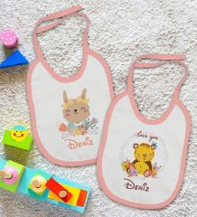 BK Kids Kişiye Özel İsimli 2’li Pembe Mama Önlüğü-5