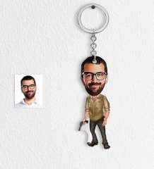 Kişiye Özel Bay Mafya Karikatür Anahtarlık