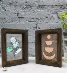 Bk Gift Dekoratif 2'li Doğal Masif Ahşap Çerçeve 15x20cm-80
