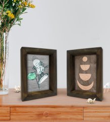 Bk Gift Dekoratif 2'li Doğal Masif Ahşap Çerçeve 15x20cm-80
