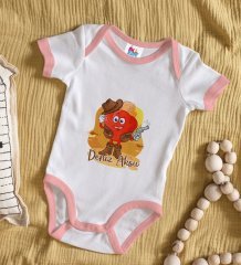 BK Kids Kişiye Özel Pembe Bebek Body Zıbın - Model 190