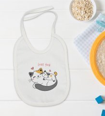BK Kids Love You Tasarımlı Bebek Mama Önlüğü - Model 1