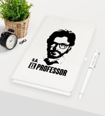 Kişiye Özel La Casa De Papel Beyaz Defter Kalem Seti - 21