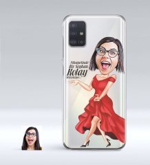Kişiye Özel Bayan Kolay Yetişmiyor Karikatürlü Samsung Galaxy A51 İnce Şeffaf Silikon Telefon Kapağı-1