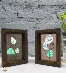 Bk Gift Dekoratif 2'li Doğal Masif Ahşap Çerçeve 15x20cm-79