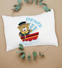 BK Kids Kişiye Özel İsimli 6 Parça Mavi Bebek Body Zıbın Battaniye ve Yastık Hediye Seti, Yeni Doğan Bebek Giyim Hediyesi-1