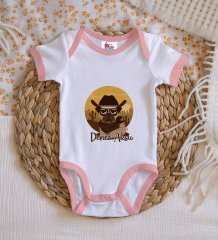BK Kids Kişiye Özel Pembe Bebek Body Zıbın - Model 189