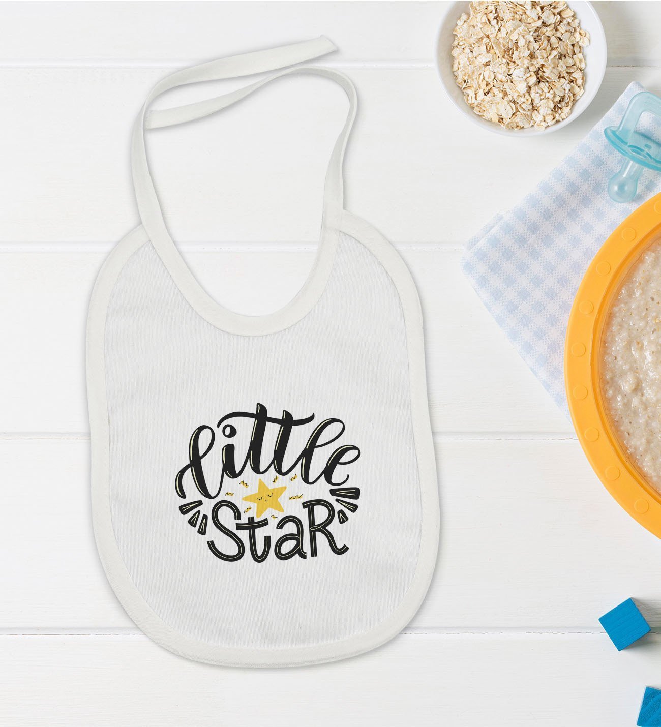 BK Kids Little Star Tasarımlı Bebek Mama Önlüğü - Model 1