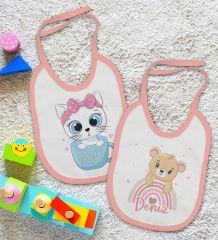 BK Kids Kişiye Özel İsimli 2’li Pembe Mama Önlüğü-2