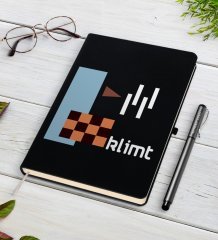 Kişiye Özel Klimt Tasarımlı Siyah Defter ve Kalem Hediye Seti