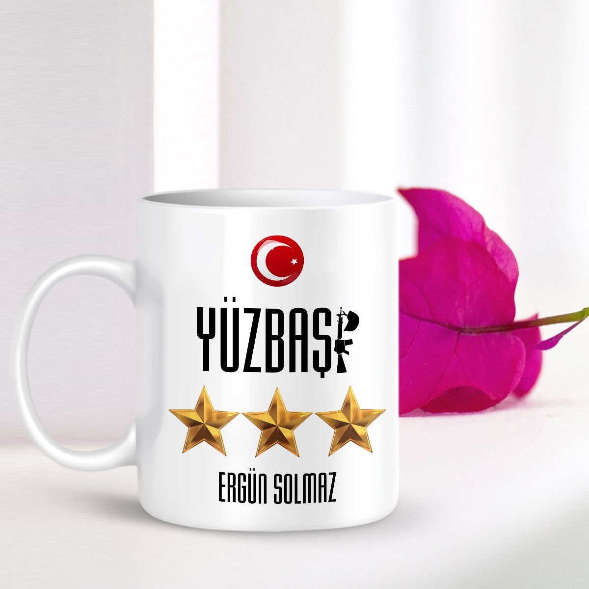 Kişiye Özel Mesleki Yüzbaşı Beyaz Kupa Bardak - 001