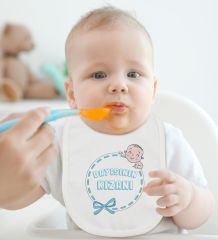 BK Kids Dayısının Kızanı Tasarımlı Beyaz Bebek Body Zıbın ve Mama Önlüğü Hediye Seti-1