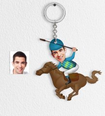 Kişiye Özel Bay Jokey Karikatür Anahtarlık