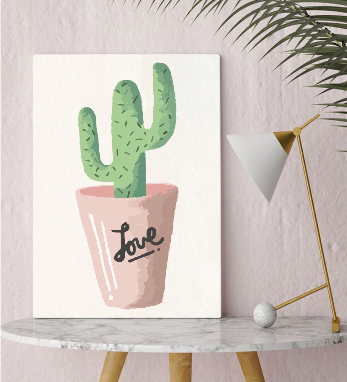 BK Gift Kaktüs Tasarımlı Kanvas Tablo 30x50cm-10