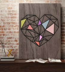 BK Home Kalp Tasarımlı Kanvas Tablo 70x100cm-1