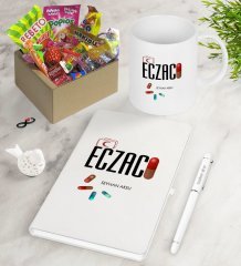 Kişiye Özel Eczacı Nostaljik Lezzetler Defter Kalem Kupa Hediye Seti-3
