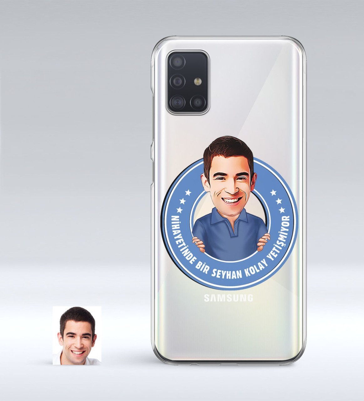 Kişiye Özel Erkek Kolay Yetişmiyor Karikatürlü Samsung Galaxy A51 İnce Şeffaf Silikon Telefon Kapağı-3