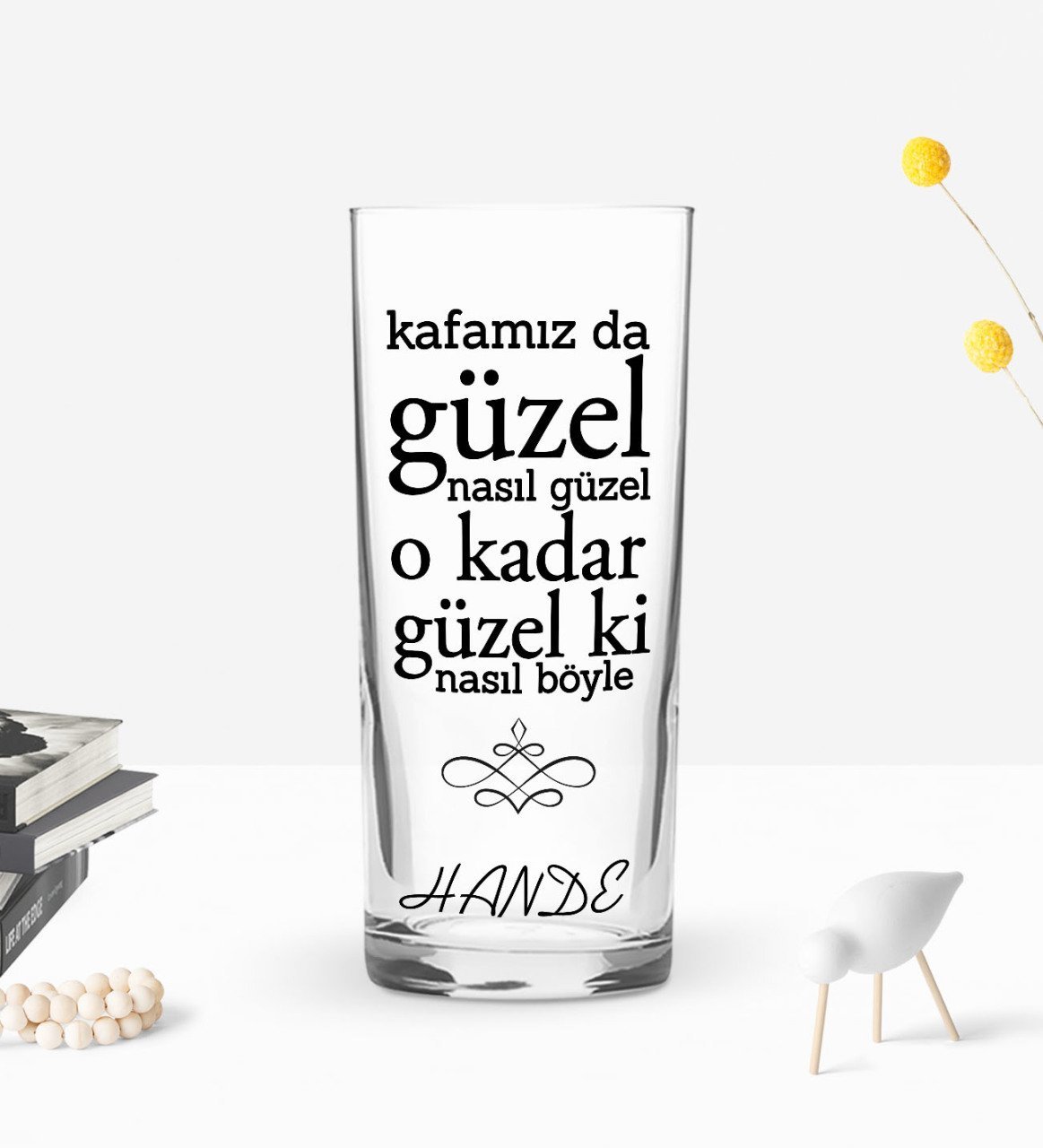 Kişiye Özel Renkli Baskılı Kafamız Da Güzel Tasarımlı Rakı Bardağı-1