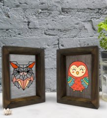 Bk Gift Dekoratif 2'li Doğal Masif Ahşap Çerçeve 15x20cm-77