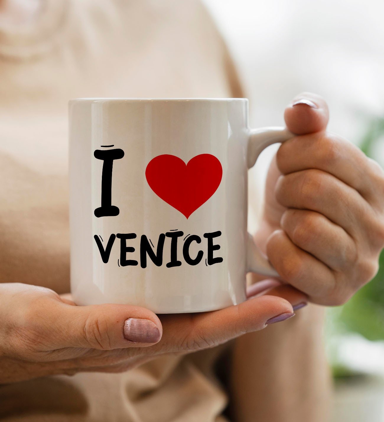 BK Gift I Love Venice Tasarımlı Beyaz Kupa Bardak