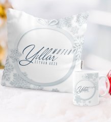 Kişiye Özel Yılbaşı Mutlu Yıllar Temalı Yastık Kupa Seti - 14
