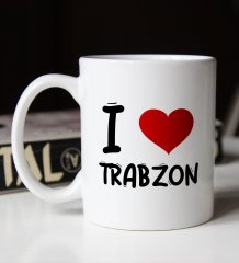 BK Gift I Love Trabzon Tasarımlı Beyaz Kupa Bardak