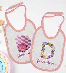 BK Kids Kişiye Özel Harfli 2’li Pembe Mama Önlüğü-1