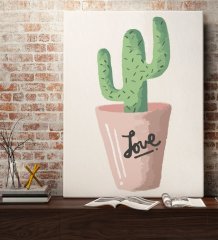 BK Gift Kaktüs Tasarımlı Kanvas Tablo 70x100cm-10