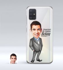Kişiye Özel Erkek Kolay Yetişmiyor Karikatürlü Samsung Galaxy A51 İnce Şeffaf Silikon Telefon Kapağı-1