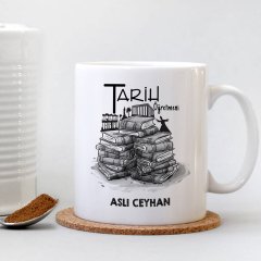 Kişiye Özel Mesleki Tarih Öğretmeni Beyaz Kupa Bardak - 001