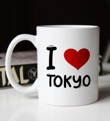 BK Gift I Love Tokyo Tasarımlı Beyaz Kupa Bardak