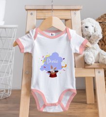 BK Kids Kişiye Özel Pembe Bebek Body Zıbın - Model 183