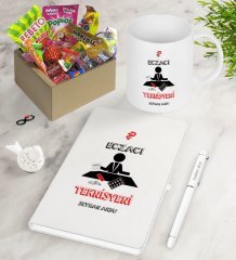 Kişiye Özel Eczacı Teknisyeni Nostaljik Lezzetler Defter Kalem Kupa Hediye Seti-3