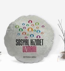 Kişiye Özel İsimli Sosyal Hizmet Uzmanı Tasarımlı Dekoratif Kırlent Yastık-1