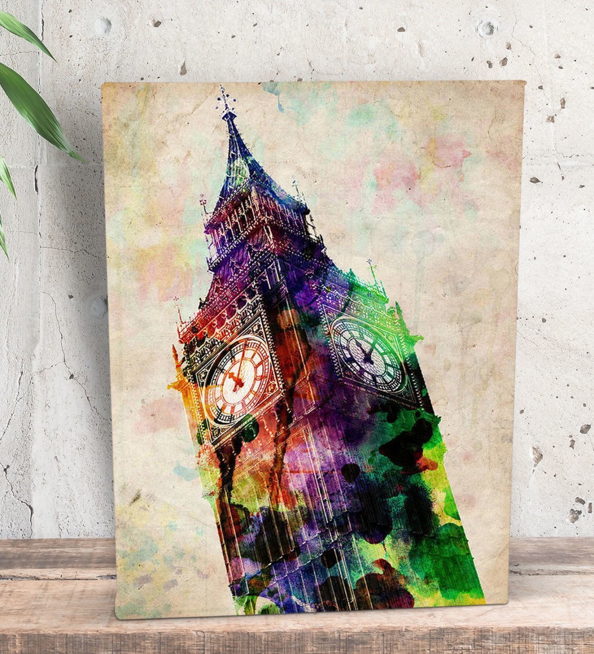 BK Gift London Big Ben Tasarımlı Dekoratif Mini Kanvas Tablo 15x20cm-1
