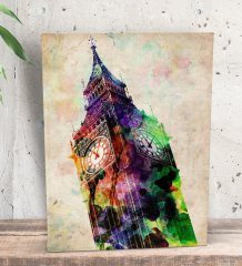 BK Gift London Big Ben Tasarımlı Dekoratif Mini Kanvas Tablo 15x20cm-1