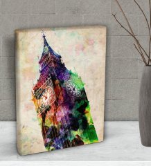 BK Gift London Big Ben Tasarımlı Dekoratif Mini Kanvas Tablo 15x20cm-1